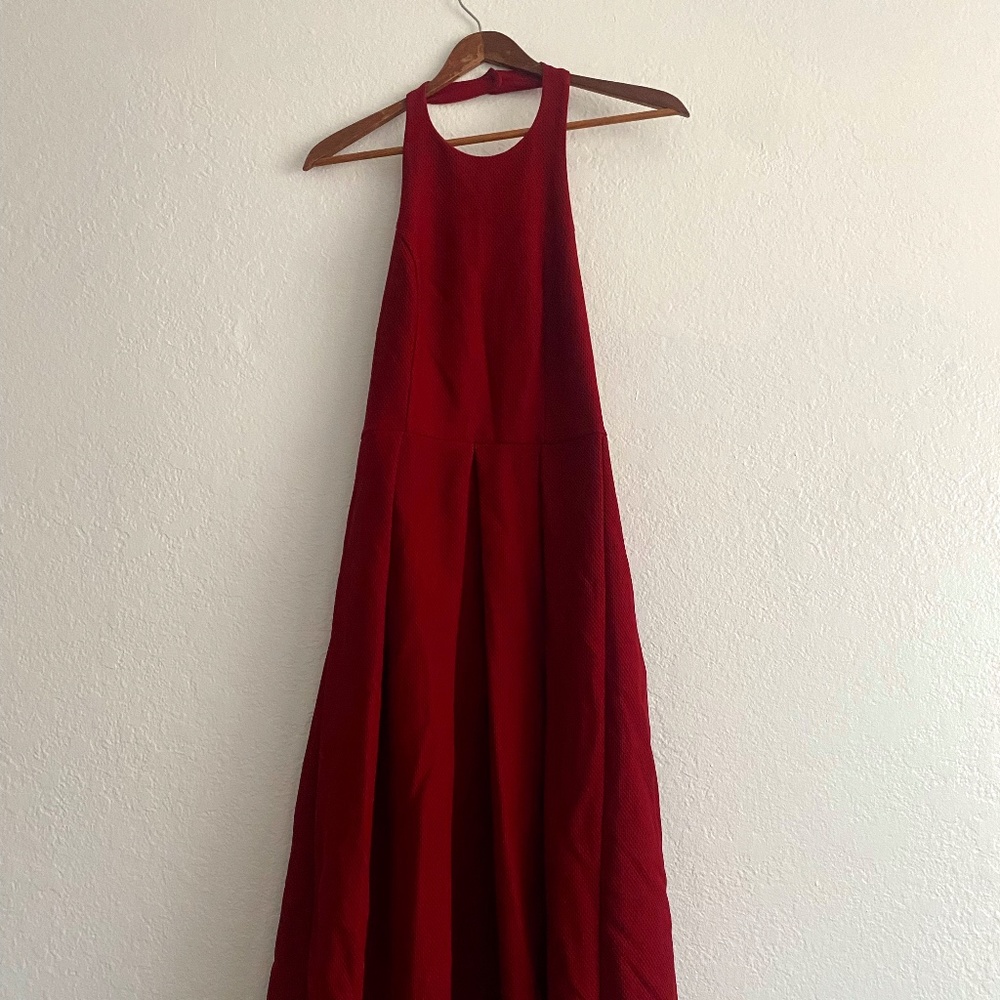 Lulus Red Halter Midi Dress